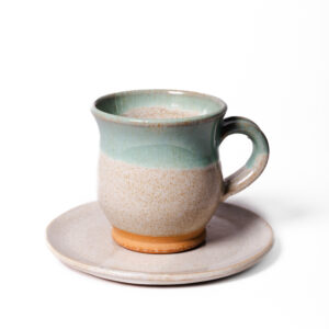 Set taza y platillo cerámica gres