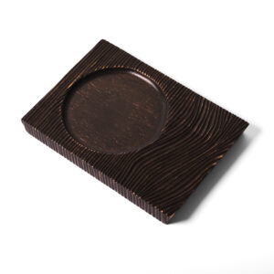 Tabla de madera picoteo S negra