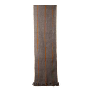 Alfombra pasillera XL gris y naranjo 306x73 cm.