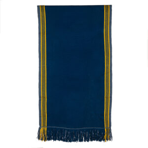 Piecera telar azul amarillo 172x86 cm.