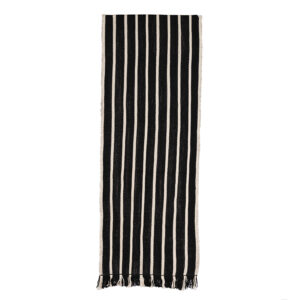 Alfombra pasillera XL negro y blanco 310x71 cm.