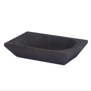 Cuenco negro de madera