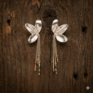 Aros de plata Flor